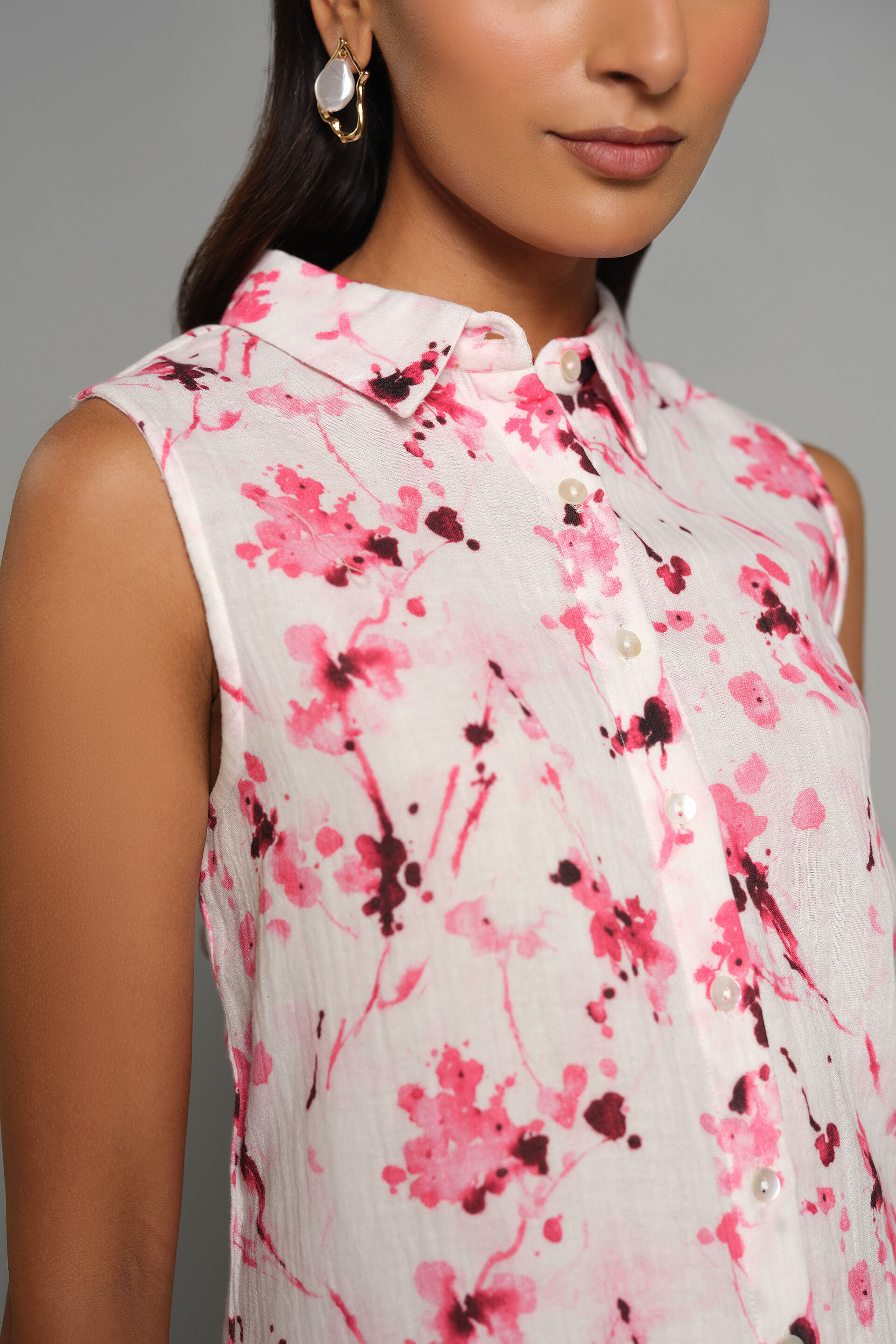 Floral Spot Shirt, Pink, image 6